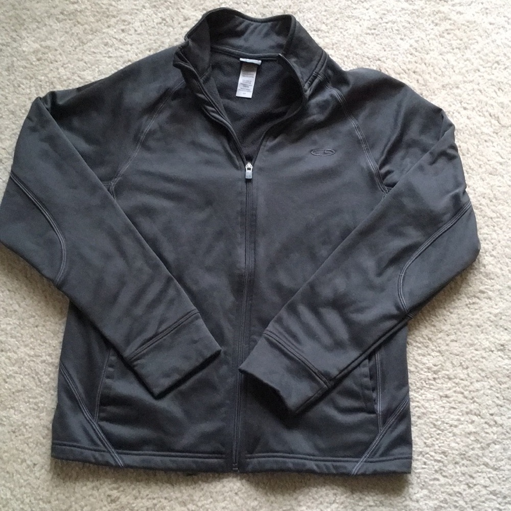 Gray champion zip up workout top